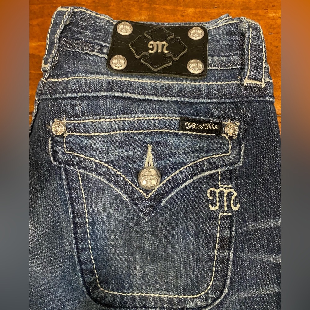 Miss Me Wide Leg Flap Pocket Jeans Women's 27